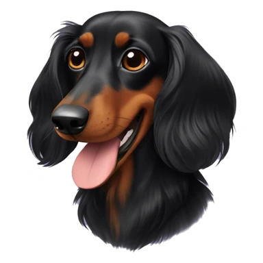 Long-haired black dachshund sticker
