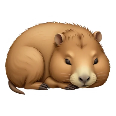 Meme-Worthy cute Sleeping Capybara Portrait Emoji, Head resting peacefully with a contented smile, showcasing luxuriously soft, fluffy fur and eyes gently closed in serene slumber, Simplified yet hilariously adorable features, highly detailed, glowing with a soft, drowsy natural light, high shine, relaxed and utterly lovable, stylized with an air of playful laziness, bright and heartwarming, soft glowing outline, capturing the essence of a sleeping capybara that feels destined to become the next viral sensation of adorable rest! sticker