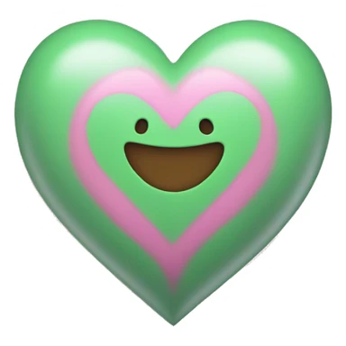 pink and green heart  sticker