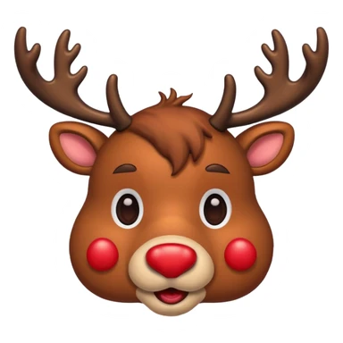 Christmas reindeer face simple sticker