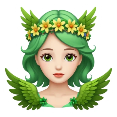 Queen of flowers – Floral crown, green wings
























 sticker
