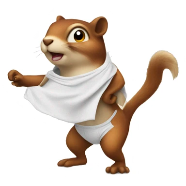 squirell with underwear fun sticker