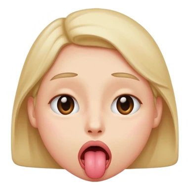 face with eyes rolled back, tongue hanging out, blushed sticker