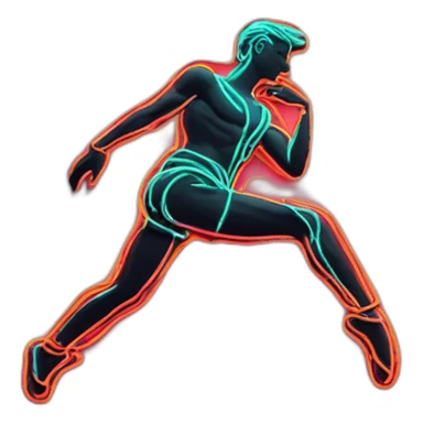  male dancer neon sign booty sticker