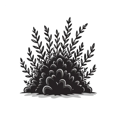 a bush, black lines, sketchy sticker