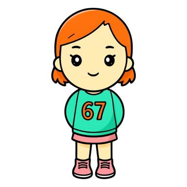 Girl saying 67 sticker