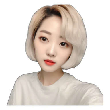 KPOP music group Aespa member Kim Min-jeong in short hair sticker