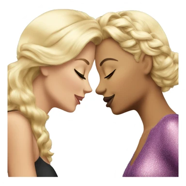 2 blonde queens kiss  sticker