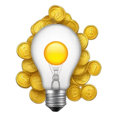 bulb with coins inside sticker