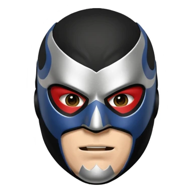 wrestler with a dramatic black and silver lucha libre mask sticker