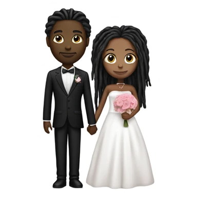Pink wedding black couple with dreads sticker