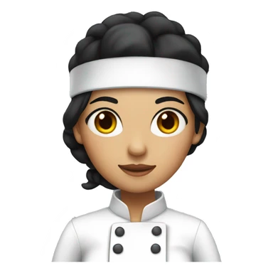 Woman chef black hair with small and black eyes  sticker