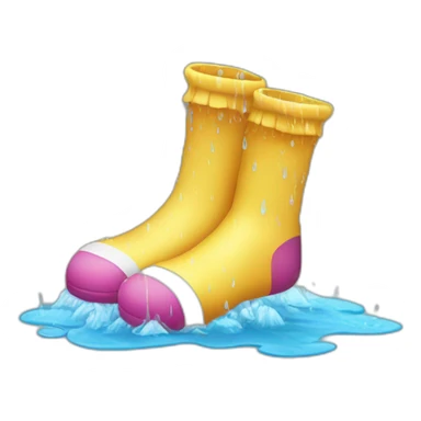 Two feet wearing socks Soaking wet from the rain sticker
