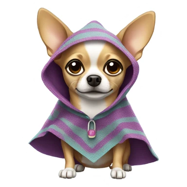 Chihuahua wearing poncho sticker