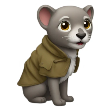 L'animal qui s'appelle le paresseux qui est habillé avec un manteau sticker