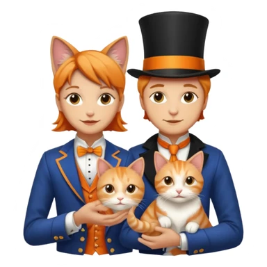  Icon magician couple and their pet cat sticker