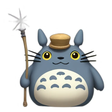 Totoro with a magic wand sticker