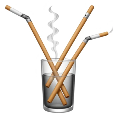 The chopsticks 🥢 emoji with smoke of a cigarette 🚬 sticker