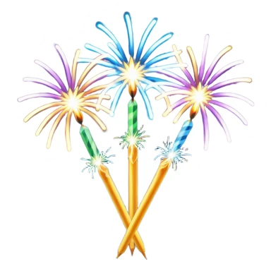 sparklers new year sticker