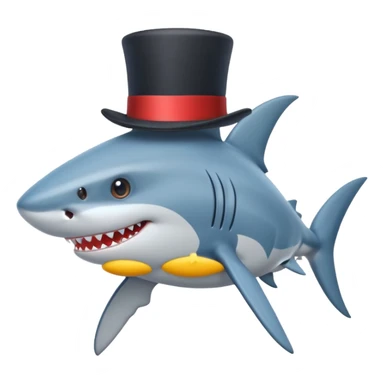 Shark with a top hat sticker