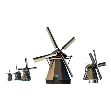 cinematic-realistic-kinderdijk-windmills-landmark-emoji,-showcasing-traditional-dutch-windmills-aligned-along-a-tranquil-canal,-with-lush-green-fields in a picture frame sticker