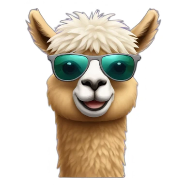 alpaca with rayban sticker