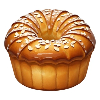 French kougelhopf with almonds on the top sticker