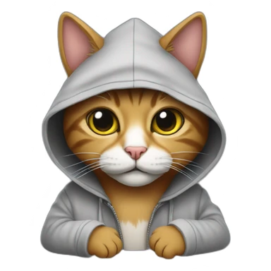 cat hacker wearing hoodie sticker