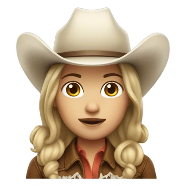 white cowgirl with brown hair sticker
