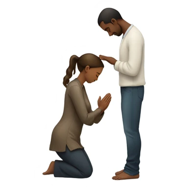 Woman standing man praying  sticker