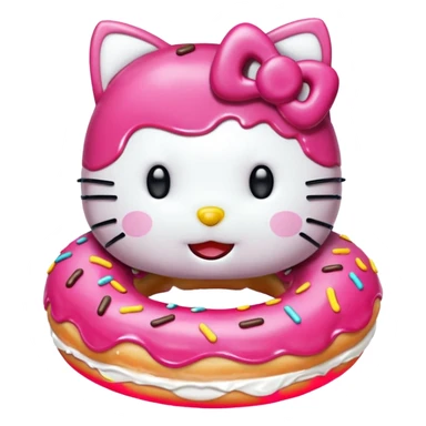 hello kitty eating a donut sticker