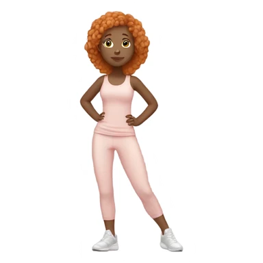 Ginger yoga girl fair skin light pink clothes  sticker