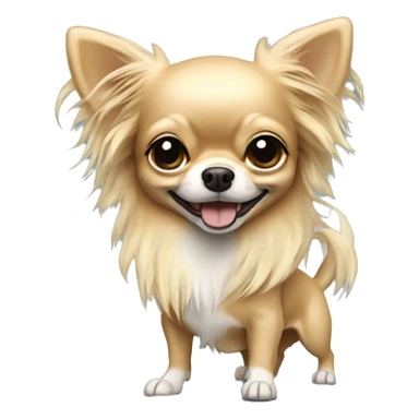 dancing blond long haired chihuahua sticker