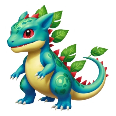Shiny Aural Bulbasaur-Charmeleon-Inteleon-Sceptile-Greninja-Fakémon-fusion (full body) sticker