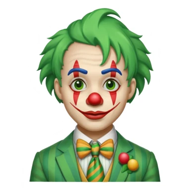 Clown with striped tie, green hair (OWACKX sprunki) sticker