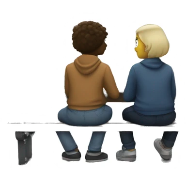 two best friends sitting on a bench looking at the stars sticker