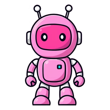 pink robot sticker