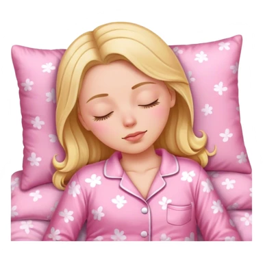 white girl sleeping in pink pjs sticker