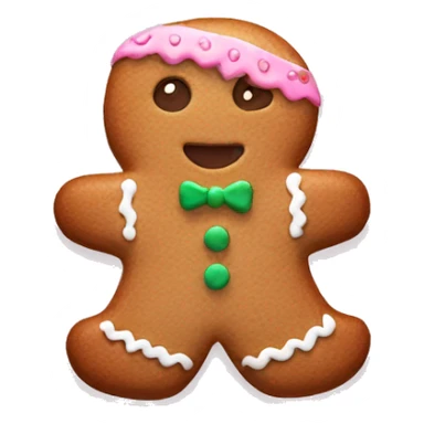 Pink gingerbread cookie sticker