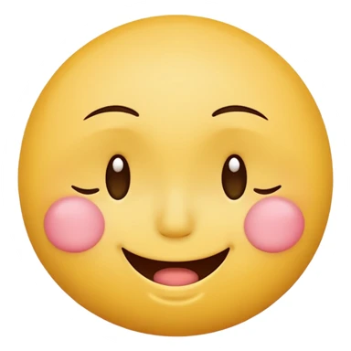 Emoji, yellow round smiling face, pronounced shame sticker