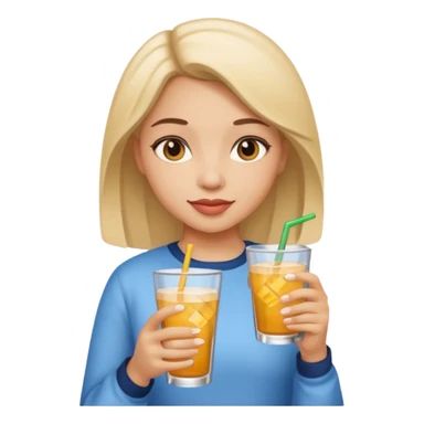 girl with drink  sticker