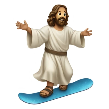 Jesus on a snowboard  sticker