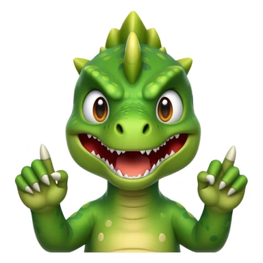 Dino flipping off sticker