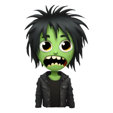 zombie emo boy with long shaggy hair sticker