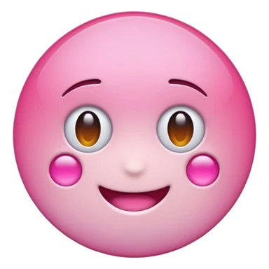 "Create a simple, glossy pink circle emoji using the exact same light pink color and shiny 3D gradient style as the Notion pink heart emoji (🩷). The circle should have a subtle highlight to mimic the Notion pink heart’s finish, and the tone should match emoji standards for digital use. sticker