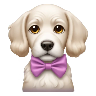 Cute Dog wearing a bow sticker
