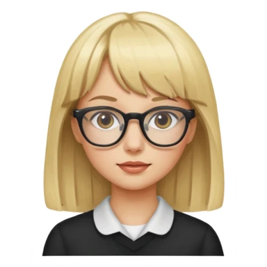 blonde girl with bangs and glasses sticker