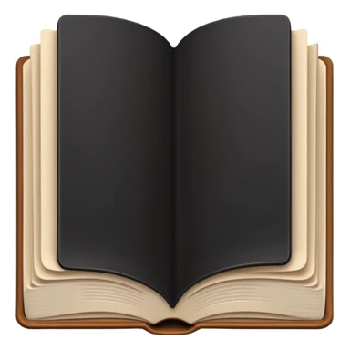 open brown book with completely empty, black pages sticker