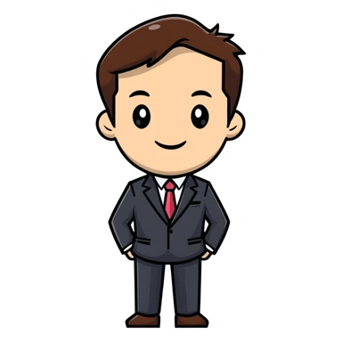 businessperson with brown hair, suit sticker