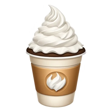 Small coffee to-go cup filled with whipped cream sticker